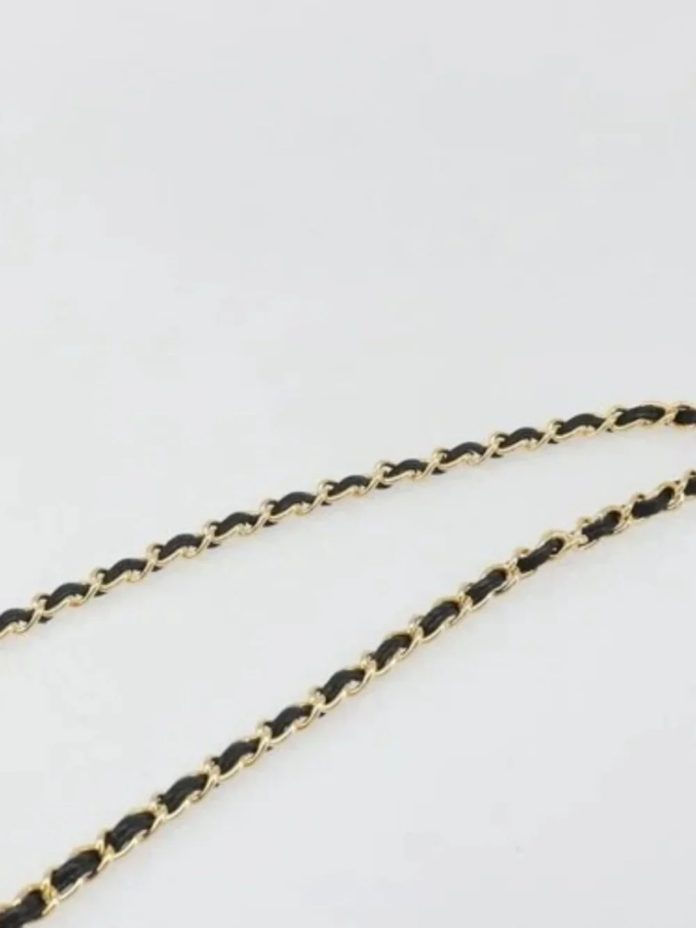 CHANEL Matelasse Chain Shoulder Bag Lamb Skin Gold Black CC Auth BA13617A